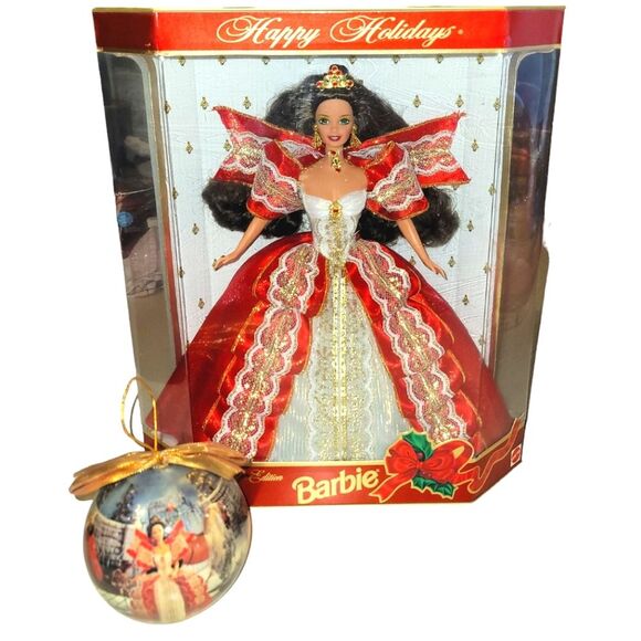 New Vintage 1997 Happy Holidays Special Edition Barbie Doll and Ornament Set - Picture 1 of 9